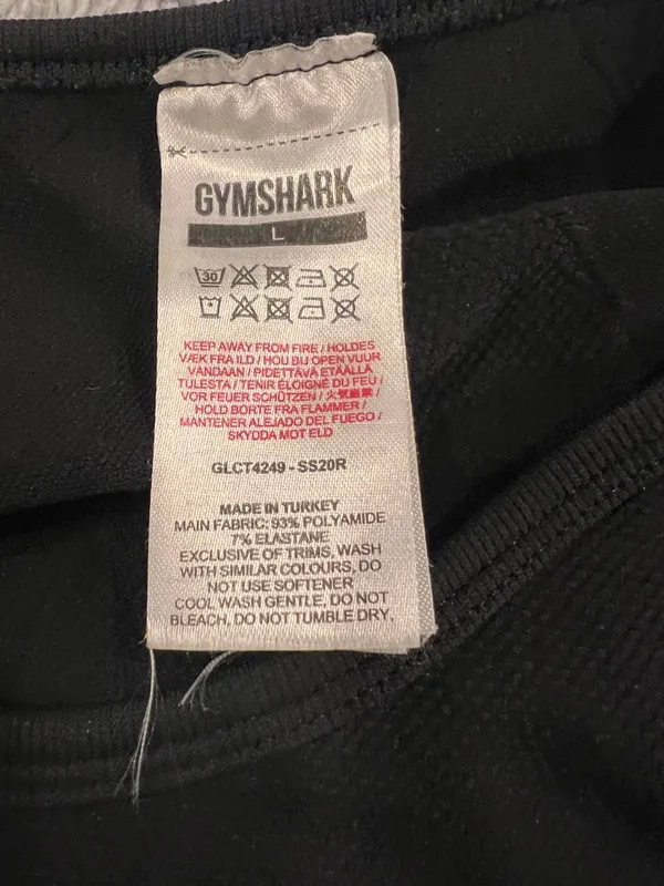 Gymshark Ultra Seamless Long Sleeve Crop Top Black L Large Cutout Back GLCT4249 - Image 2