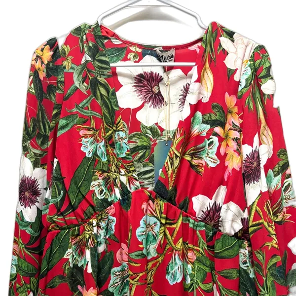 NWT Show Me Your Mumu Dakota Babydoll Dress Tea Garden Red Floral Size‎ Small - Image 3