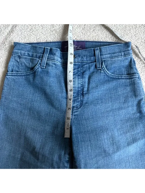 NYDJ Bootcut Jeans Petite Medium Wash Stretch Denim Embellished Back Pocket - Image 5
