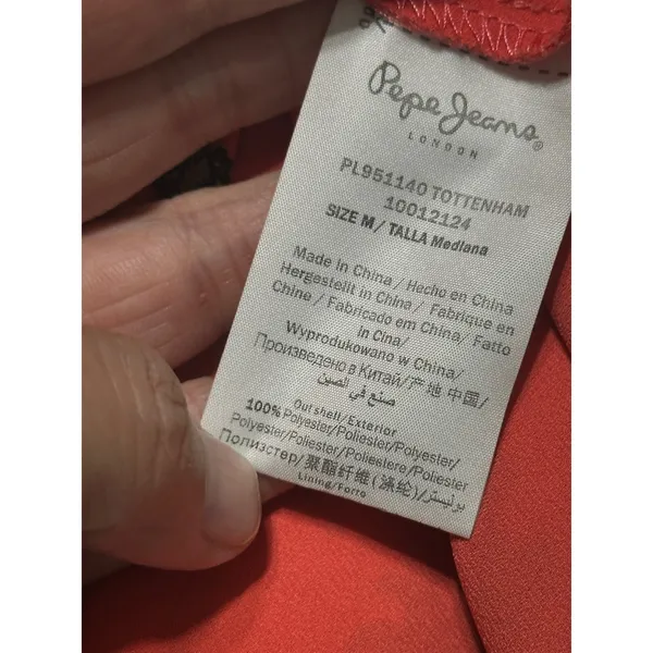 Pepe Jeans London Tottenham Paisley Floral V-Neck Fit & Flare Dress Coral Pink M - Image 7
