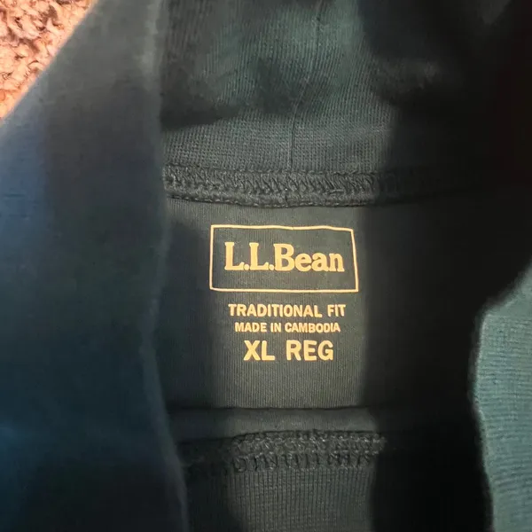 LL Bean Womens XL Mock Neck Long Sleeve Shirt Teal Blue Traditional Fit Knit Top - Image 2
