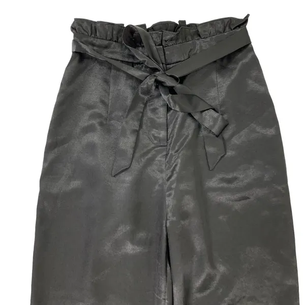 Lulus Women's Pants Small‎ Black Straight Leg Built In Belt Workwear - Image 2