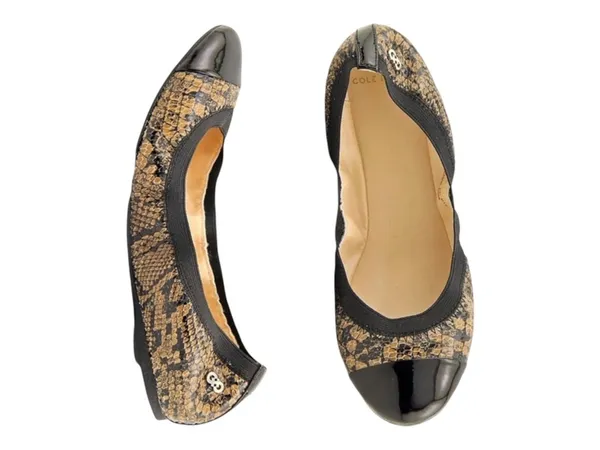 Cole Haan ⌘ Deltona Cap Toe Gore Leather Ballet Flats ⌘ Brown Snakeskin ⌘ 7.5M - Image 15