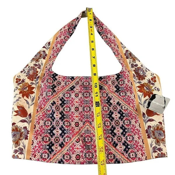 Free People Movement Womens M Hater Crop Top Cream Pink Rust Boho Print Yoga New - Image 6