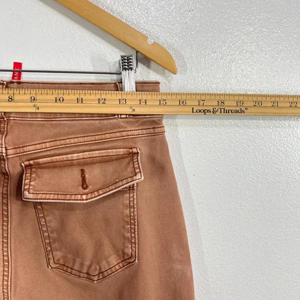 Spanx Stretch‎ Twill Cropped Wide Leg Pant Bronze Glow Orange Large High Rise - Image 7
