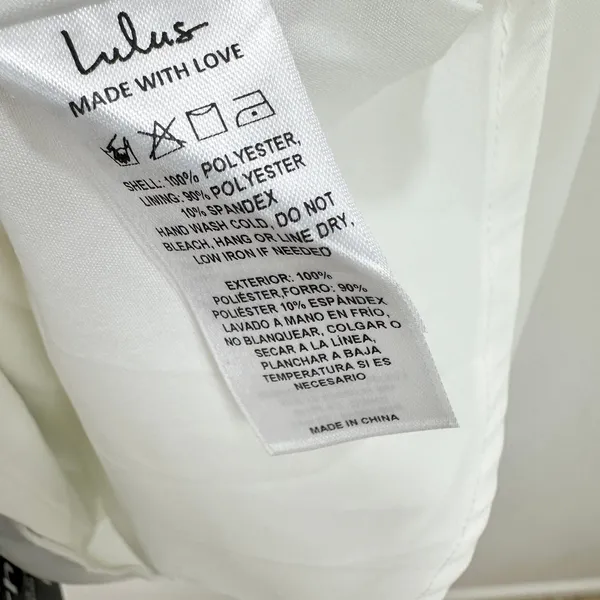 Lulus Isloda Ivory One-Shoulder Backless Sash Mini Dress with Scarf Small NWT - Image 13