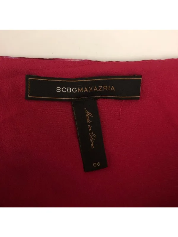 BCBG Max Azria Tie-Dye Spaghetti Strap Dress Pockets Rhinestones 6 Pink Purple - Image 3