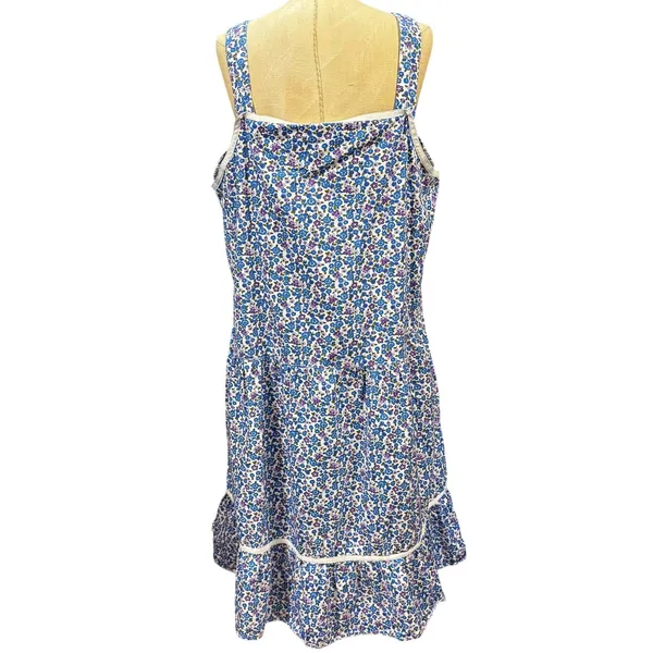 Lanz of‎ Salzburg XL Blue Floral 100% Cotton Nightgown Dress Prairie Cottagecore - Image 5