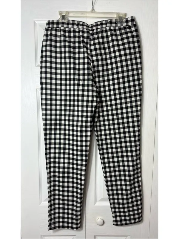 Shein Black White Gingham Check Peplum Top Pants Matching Set Size XL NWOT - Image 6