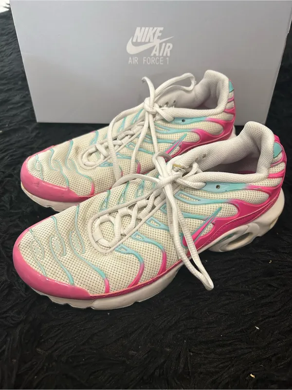 NIKE Air Max Plus GS south beach lace up shoes sneakers women’s 8.5=7Y preowned - Image 8