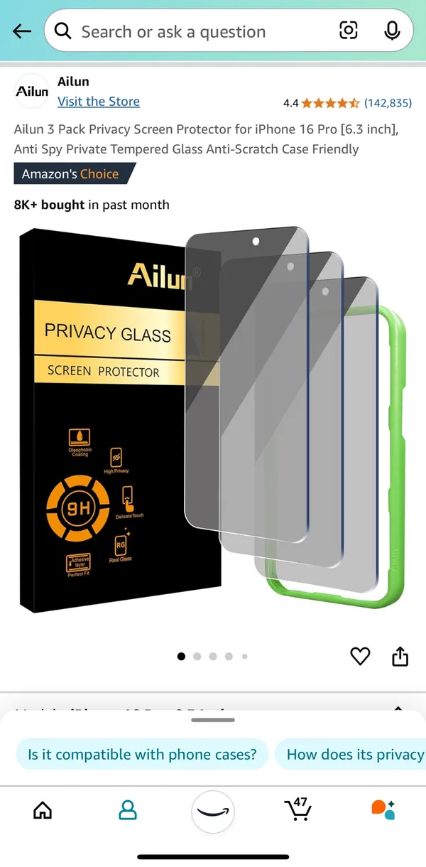 iPhone 16pro Case And Privacy Screen protectors Pink - Image 6