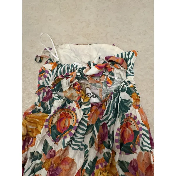 Paper Heart Dress Multicolor Fruit Floral Maxi Summer Ruffle Sundress Size Small - Image 6
