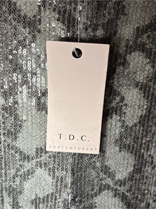 T.D.C. Contemporary Mint Green Sequin Snake Skin Mini Dress NWT - Image 5