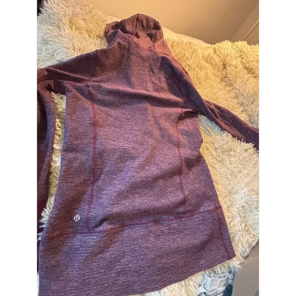 Lululemon Scuba‎ Full Zip Hoodie Heathered Purple Knit Thumbholes Jacket - Image 7