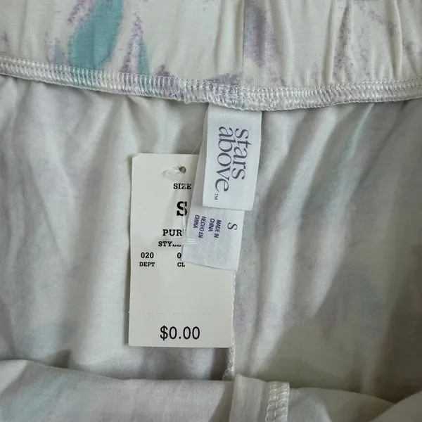 NEW Stars Above purple white pull on pocket‎ cotton stretch pajama shorts lounge - Image 5