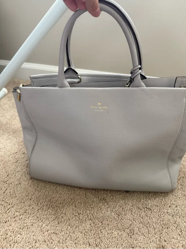 kate spade Light Gray Leather Satchel with Tassel Strap - Image 2