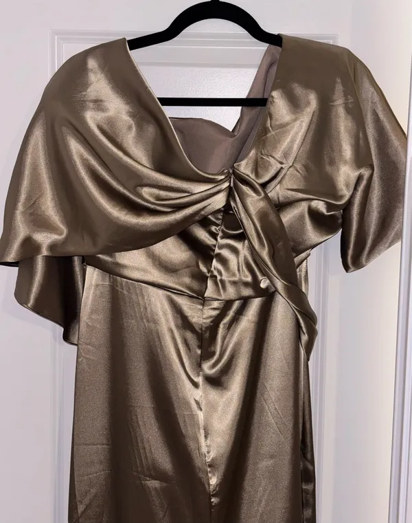 One-Shoulder Wedding Dress By Monvelli Size 12 - Image 7