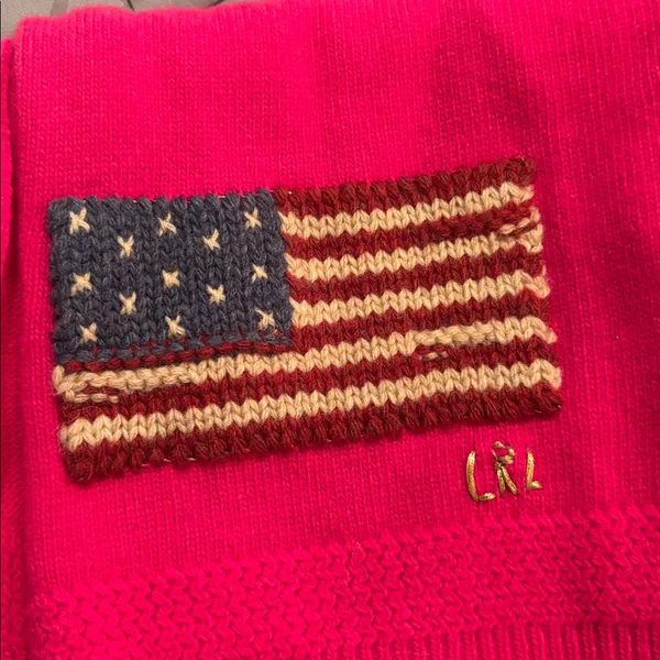 Lauren Ralph Lauren Hot Pink American Flag Scarf - Image 6