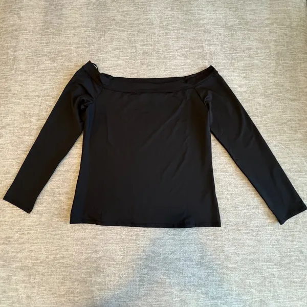 Tuckernuck Black Long Sleeve Laila‎ Top Size XL Off the Shoulder Stretch NWOT - Image 3