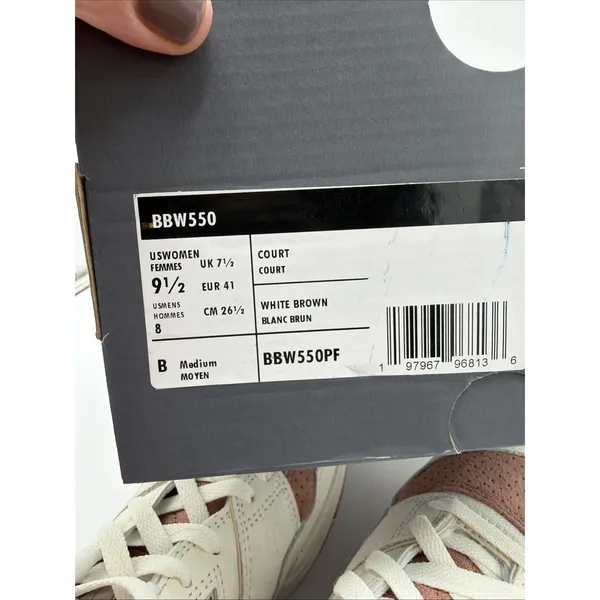 New Balance Women's 550 Shoes White/brown Size 9.5 NWB No lid - Image 6