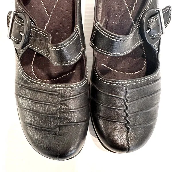 BareTraps Huntley Leather‎ Upper Mules Women's 6.5 Black Buckle Boho Casual NWOT - Image 2