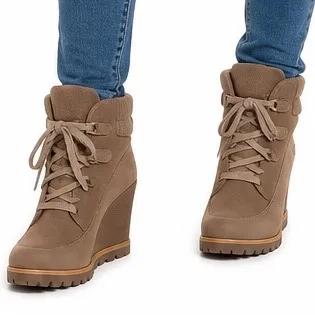 UGG Kriston Waterproof Wedge Ankle Boots Brown Suede Women’s Size 8 - Image 2