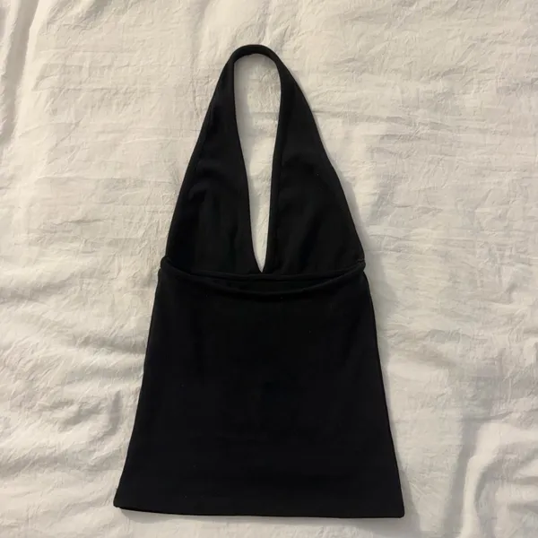 ZARA Ribbed Halter Top black - Image 3