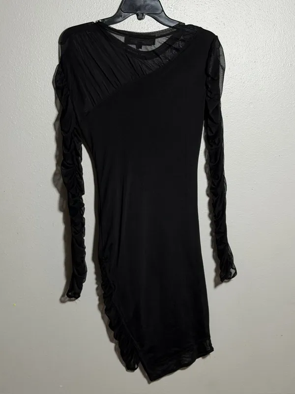 Kendall + Kylie Women Night‎ Black Gothic Sheer Long Sleeve Bodycon Dress size S - Image 7