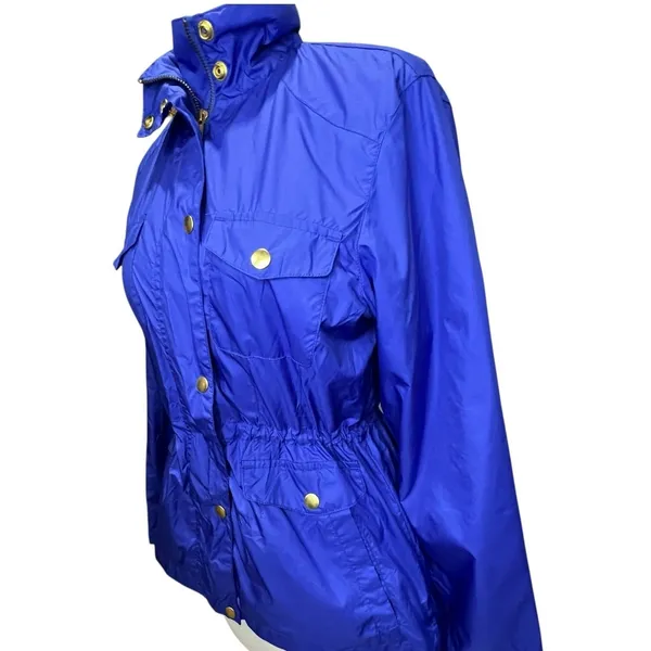 Peter Millar Mariana Rain Jacket S Purple Zip Snap Cinch Waist Utility Travel - Image 3