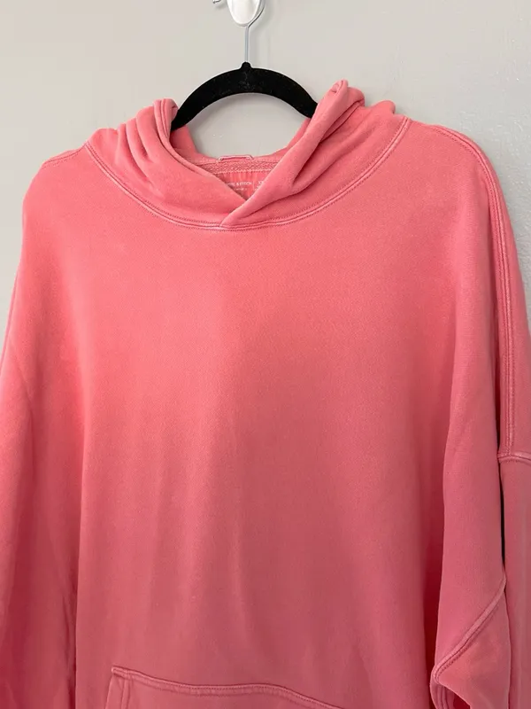 Abercrombie & Fitch Oversized Hoodie Sweatshirt Pink Coral XXL - Image 2