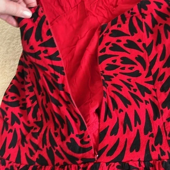 Free People Cecil Halter Mini Dress Red Black Size L Y2K Party - Image 11