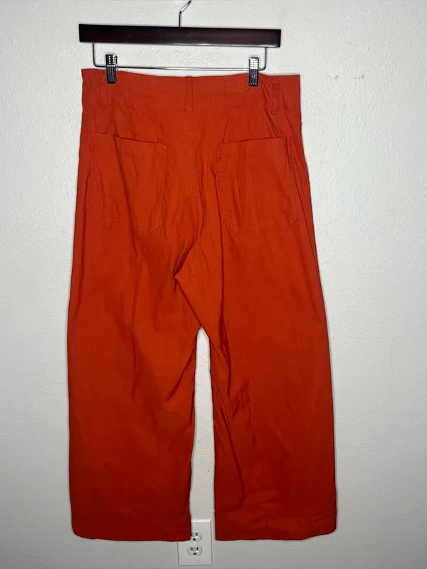 Maeve The Colette High Rise Wide Leg Crop Pant in Orange Size 30 - Image 6