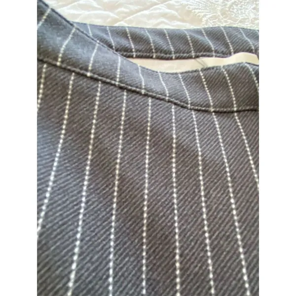 H&M Pinstriped Wide Leg Trousers Gray NWT Size Small - Image 8