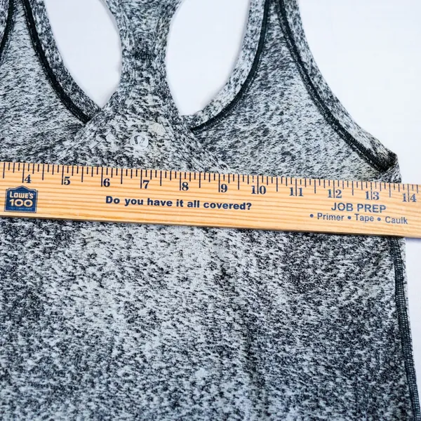 Lululemon Cool Racerback II Tank Women Size 4 Luon‎ Spray Jacquard White Black - Image 4