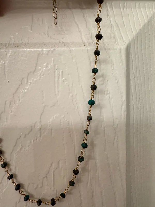 Blue green beaded necklace - Image 2