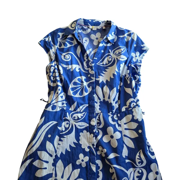Boden Rowena Blue Shirt Dress Size: 8 - Image 3