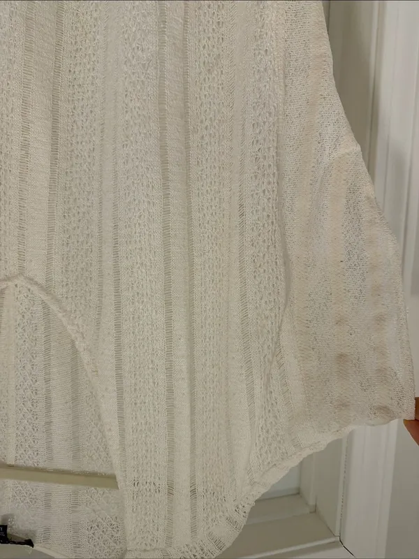 Sanctuary Cream Open-Knit V-Neck Swim Coverup - Image 2