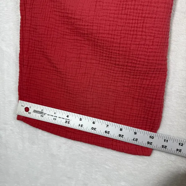 Nine West Jeans Red Cotton‎ Gauze Wide Leg Cropped Pants Large UDNWW3021-MRD - Image 6