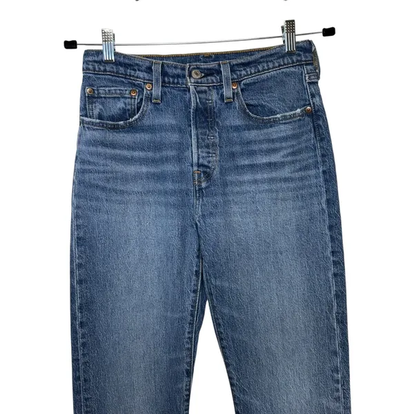 Levis 501 Original‎ Fit High Rise Straight Leg Jeans Blue 27x30 12501-0396 - Image 3