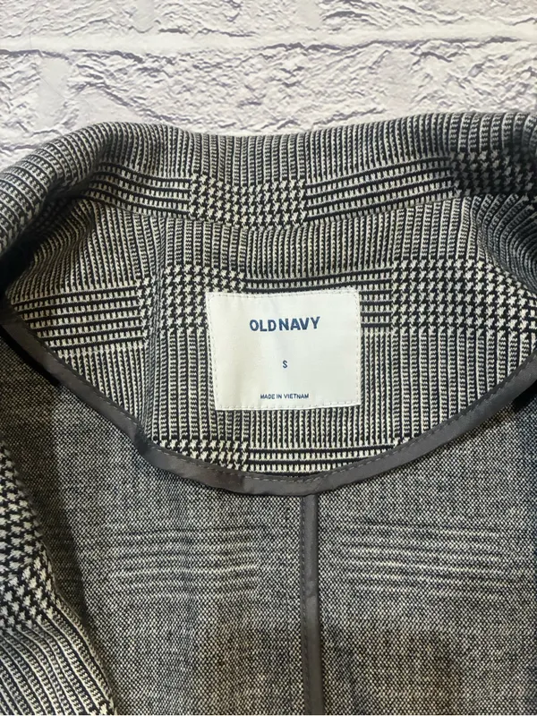 NWOT Old Navy Gray Glen Plaid‎ Open-Front Blazer - Image 3