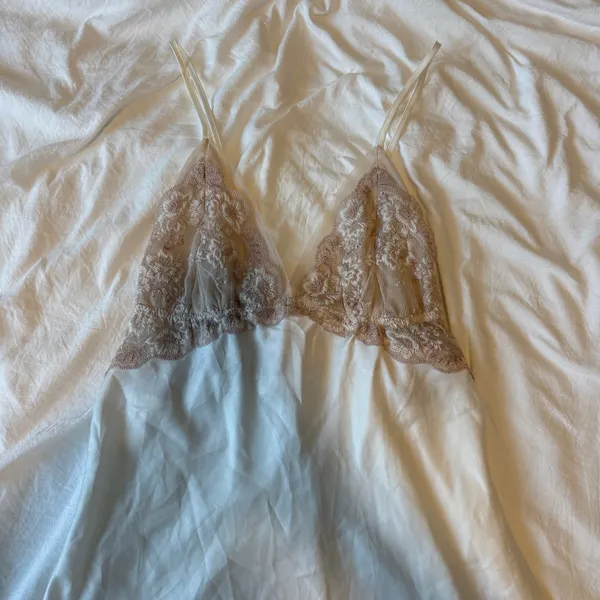 Flora Nikrooz Rosa charmeuse and lace chemise in ivory and blush rose - Image 3
