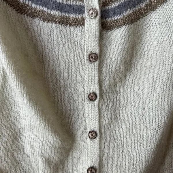 Free People Cream and Gray Cardigan - Image 3