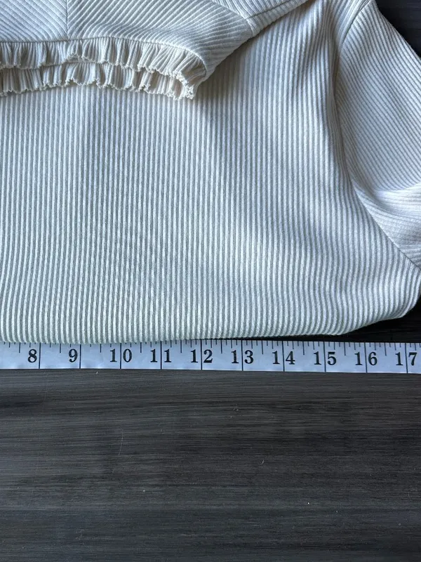 NWOT J. Crew Womens Vintage Rib Ruffle Mockneck in Ivory Size XL - Image 12