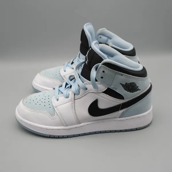 Jordan 1 Mid SE GS Ice Blue Black White DV1337-104 5.5Y Women 7 Sneaker - Image 13
