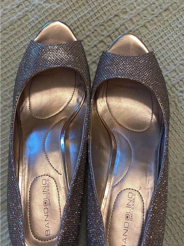 Bandolino Shimmering Bronze Peep-Toe Heels - Image 5