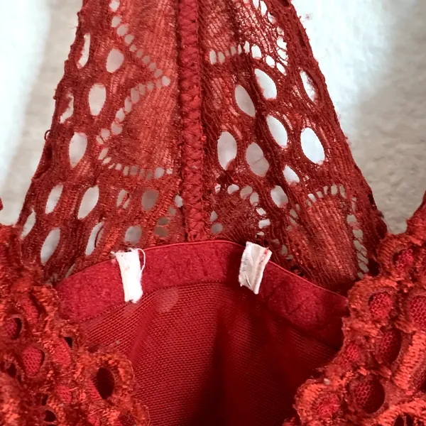 5/$25 Maurices Allover Lace Bralette in Red‎ - Image 3