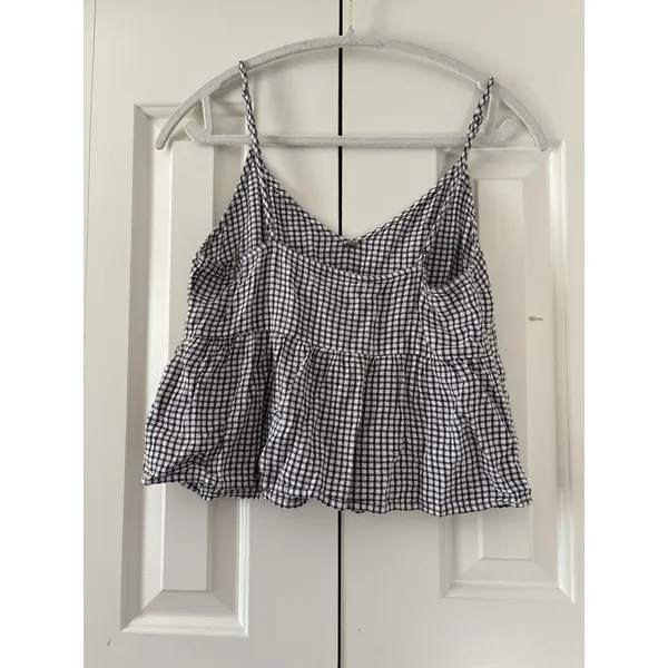 Abercrombie & Fitch XS Gingham Peplum Tank Top - Image 6