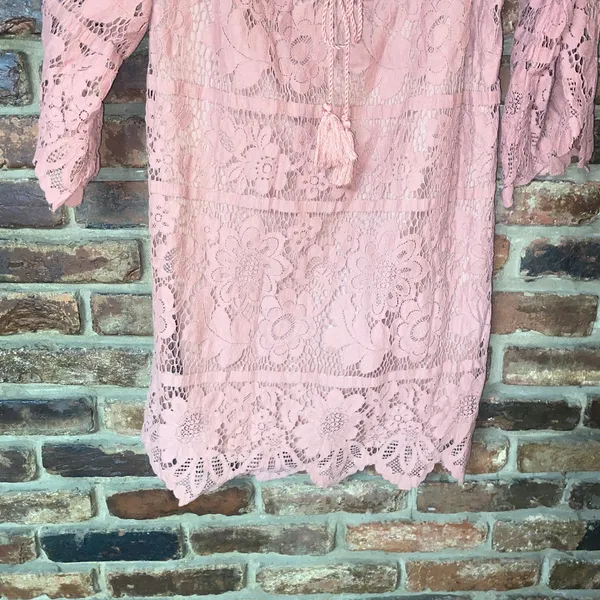 Xhilaration Mauve Pink Cold Shoulder Bell Sleeve Mini Dress Women's Size Small - Image 4