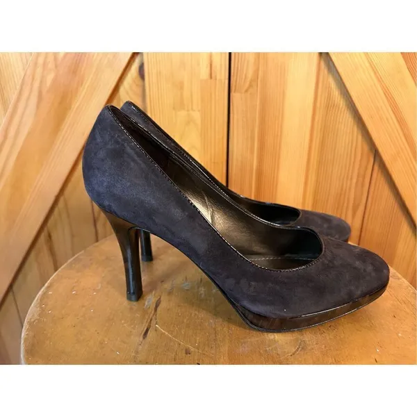 Ann Taylor Brown Suede Pumps High Heeled Shoes Women’s Size 6.5M Made in Brazil - Image 3