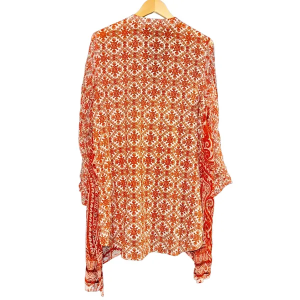 Soft Surroundings Boho Lightweight Blouse‎ Womens Large Hippie 70s Burnt Orange - Image 5